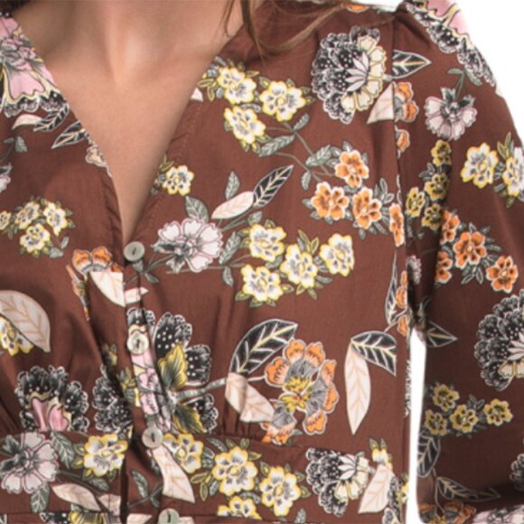 LA PICCOLA CREATIVA Made In Italy Long Sleeve Floral Maxi Dress - Picture 3 of 3